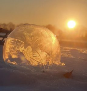 photograph frozen soap bubbles